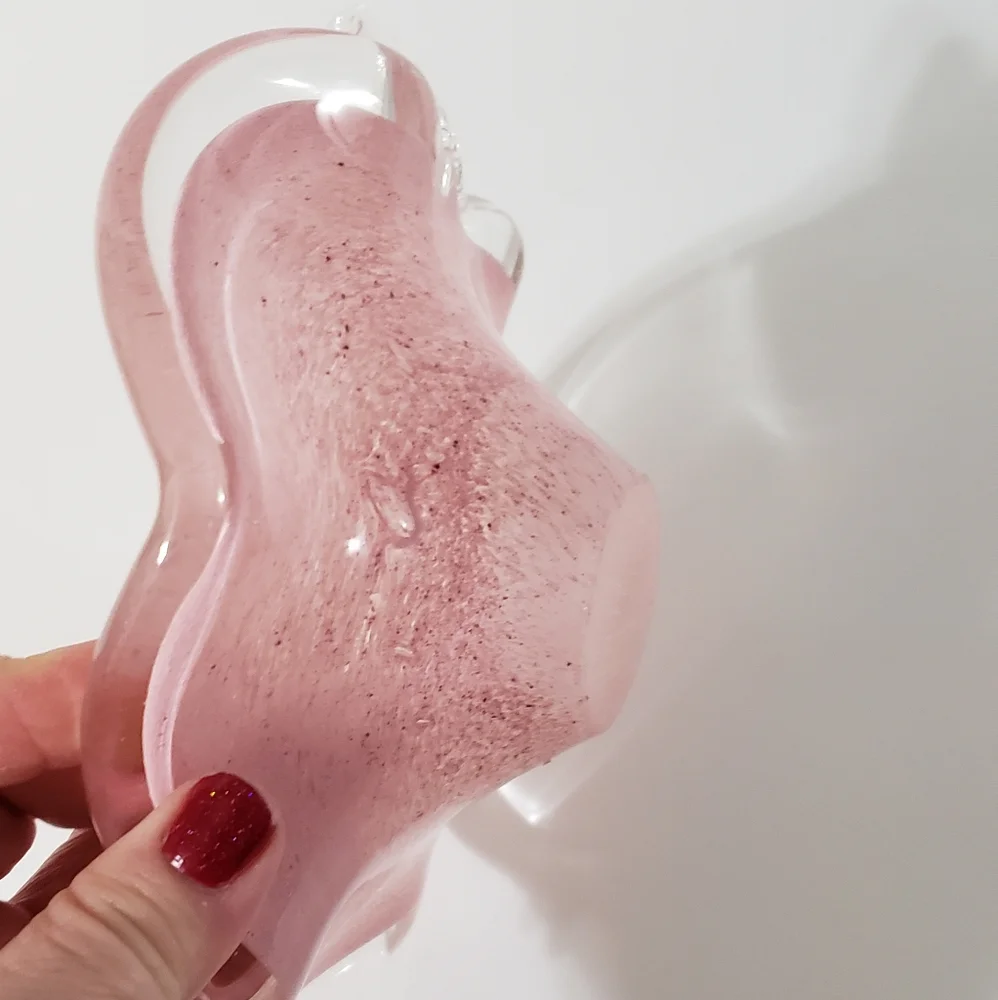 Art Glass Heart Candy Dish Trinket Dish